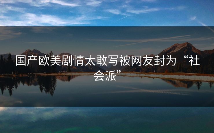 国产欧美剧情太敢写被网友封为“社会派”